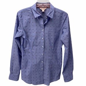 BROOKS BROTHERS MICRO STRIPE GEO PRINT BLOUSE 2